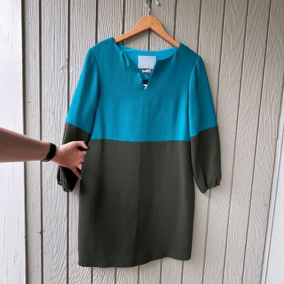 Dovima Paris High-End French Designer Colorblock Shift Dress, SZ 6-8 - Picture 2 of 12